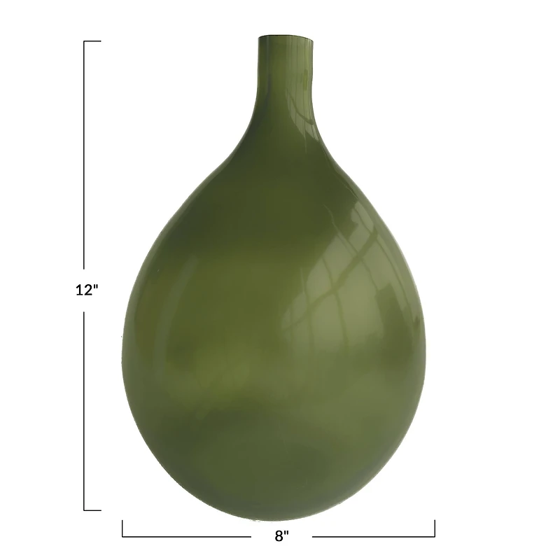 Hello Honey® 12" Green Glass Bud Vase