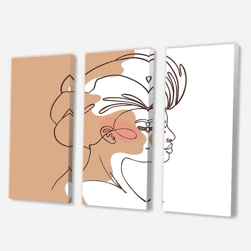 Designart - One Line Portrait of African American Woman II