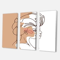 Designart - One Line Portrait of African American Woman II