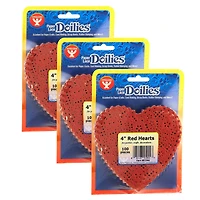 Hygloss® 4" Red Heart Doilies, 3 Packs of 100