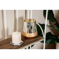 The Novogratz 7" Gold & Silver Glass Modern Candlestick Holder