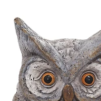 17" Gray Stone Country Owl Garden Sculpture