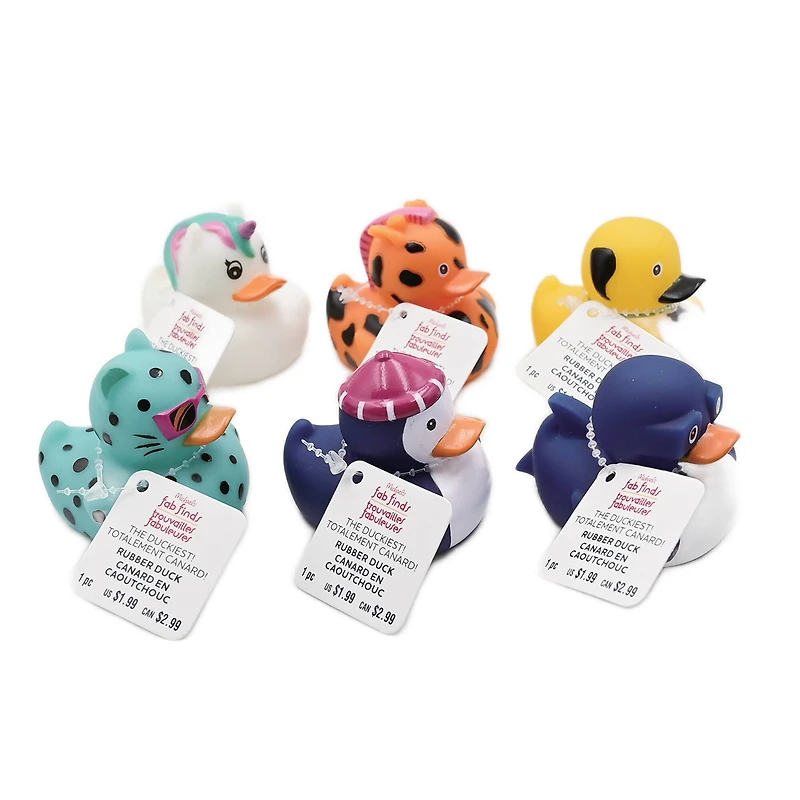 Assorted 2" Animal Rubber Duck, 1pc. by Fab Finds