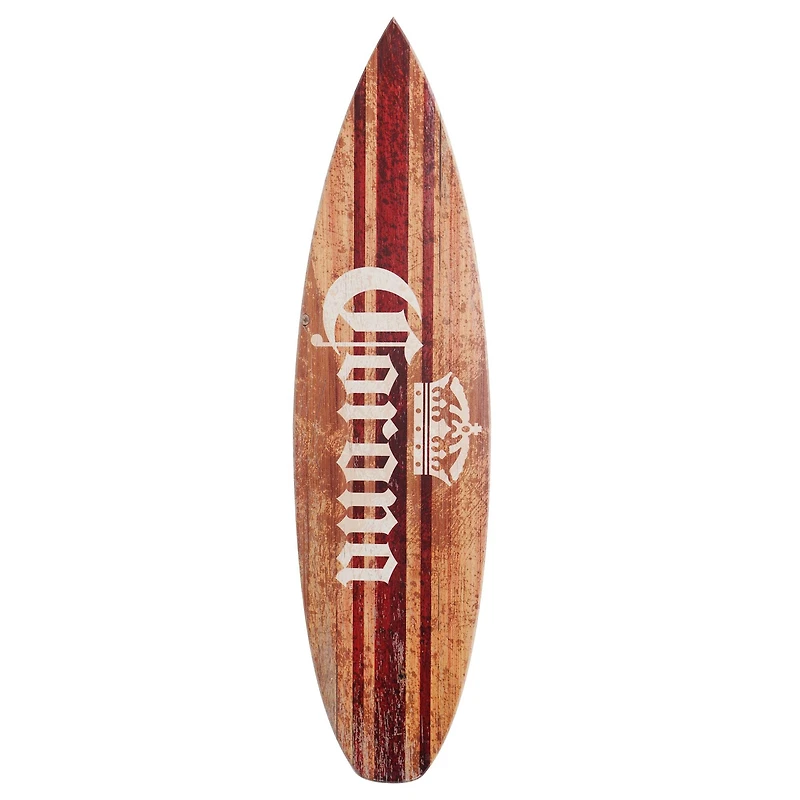 Licensed Corona Brown Wood Tones Surfboard Plaque Wall Sign - 60"x15"