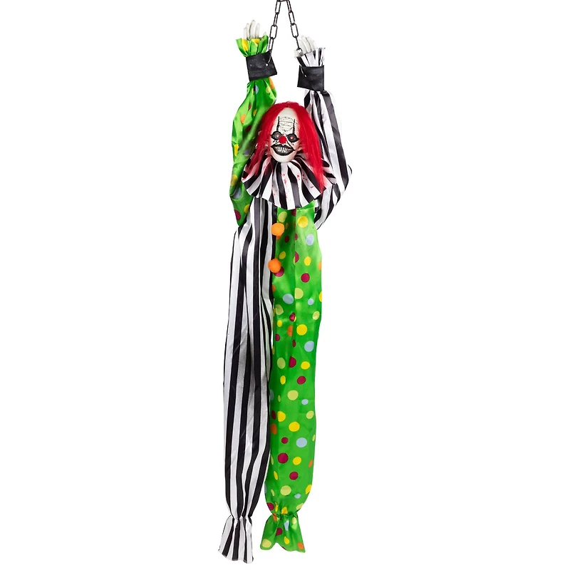 5ft Animated Shaking Clown with Sound Hanging Halloween Decoration