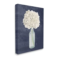 Stupell Industries White Floral Bouquet in Bottle Blue Painting Canvas Wall Art