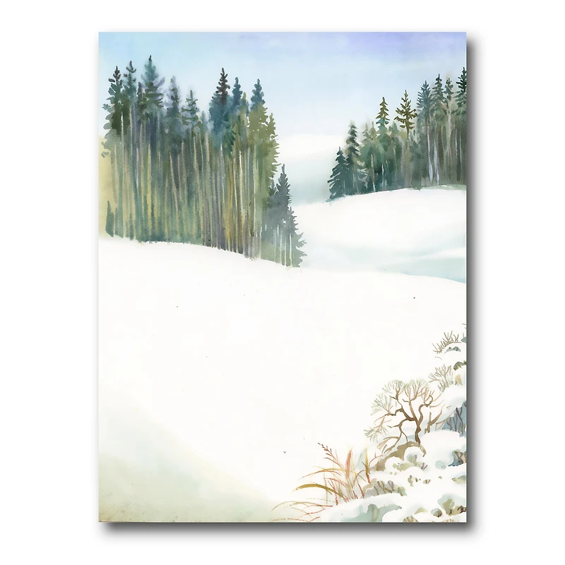 Designart - Pine Forest In Snowy Winter Landscape