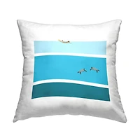 Stupell Industries Contemporary Blue Sea Turtles Diver Geometric Shapes Throw Pillow, 18" x 18"