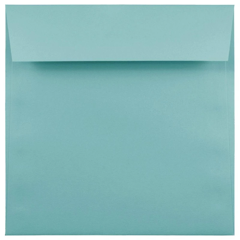 JAM Paper 8.5" x 8.5" Aqua Blue Square Booklet Invitation Envelopes, 25ct.