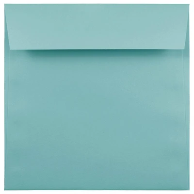 JAM Paper 8.5" x 8.5" Aqua Blue Square Booklet Invitation Envelopes, 25ct.