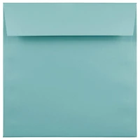 JAM Paper 8.5" x 8.5" Aqua Blue Square Booklet Invitation Envelopes, 25ct.