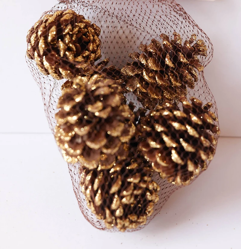 Gold Glitter Pinecones by Ashland®