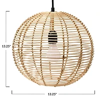 Hello Honey® Modern Boho Handwoven Rattan Globe Pendant Light
