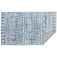 Blue Geometric Print Washable Area Rug by Ashland