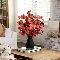 29" Artificial Coral Eucalyptus Arrangement in Black Vase