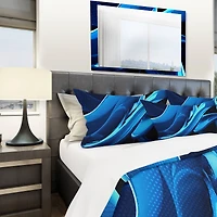 Designart 'Liquid Blue Abstract' Modern & Contemporary Bedding Set
