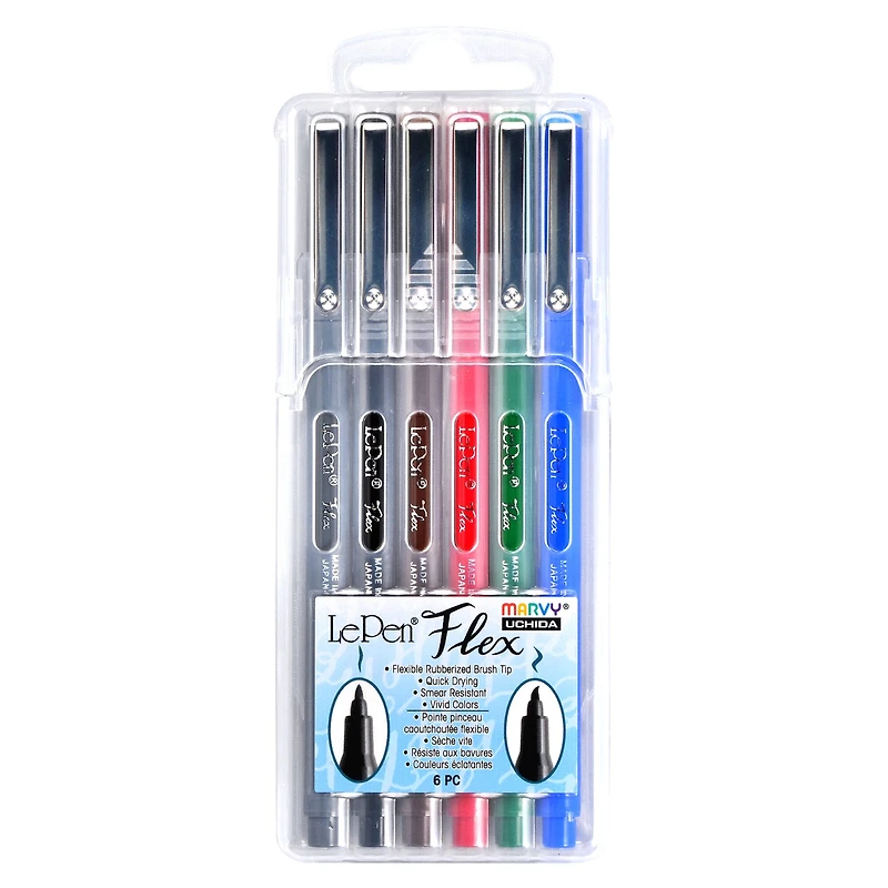 Marvy® Uchida LePen® Flex 6 Primary Pen Set