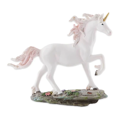 Unicorn Running Through Crystals Figurine 8" x 2.25" x 6.37