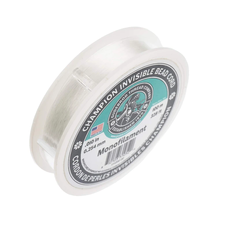 Gudebrod 1/100" x 656ft. Monofilament Champion Invisible Bead Cord