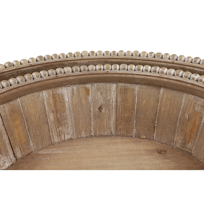 Brown Wood Rustic Tray Set