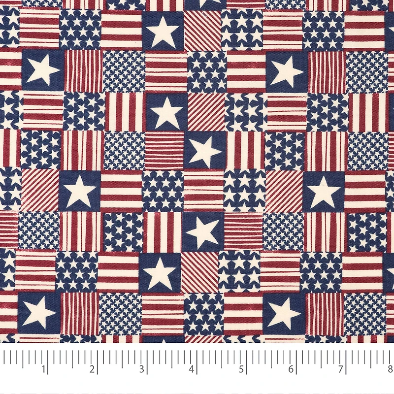 SINGER Patch Stars Stripes Cotton Fabric