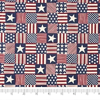 SINGER Patch Stars Stripes Cotton Fabric