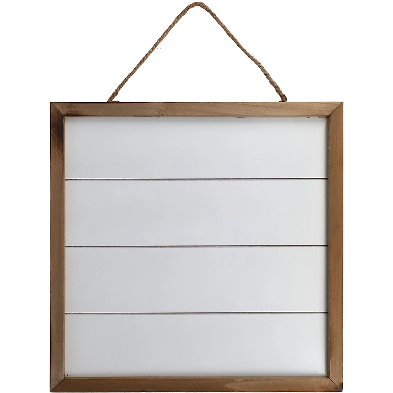 Hampton Art™ White Rustic 16" x 16" Framed Shiplap