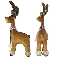 Santa's Second Team Holiday Reindeer Statues Set
