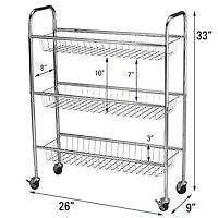 Household Essentials 33" Triple Tier Slim Storage Cart