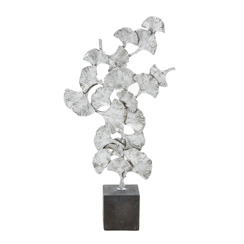 19" Silver Polystone Contemporary Sculpture