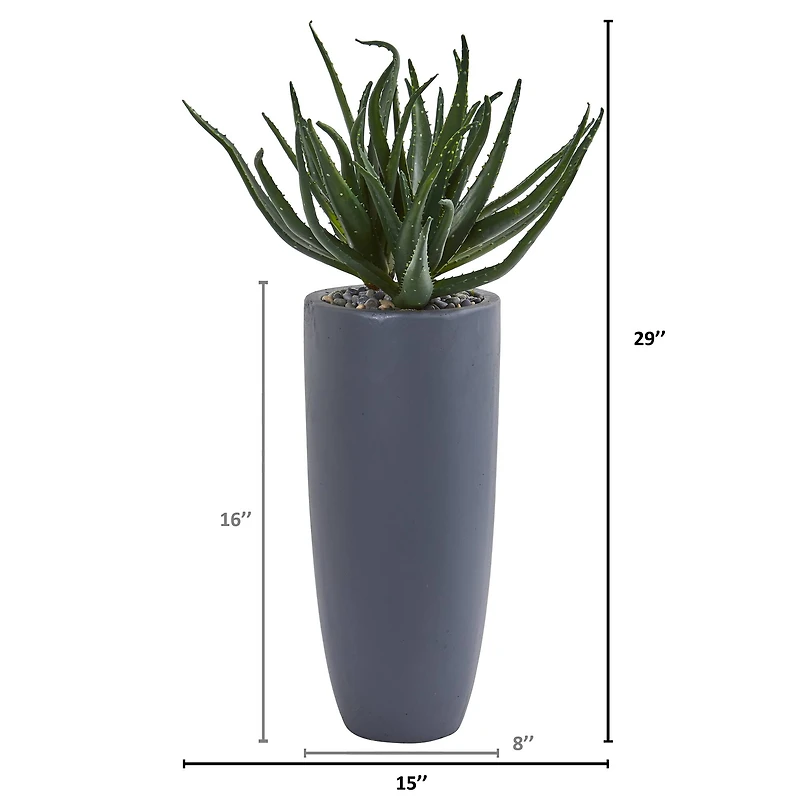 2.5ft. Aloe in Gray Planter