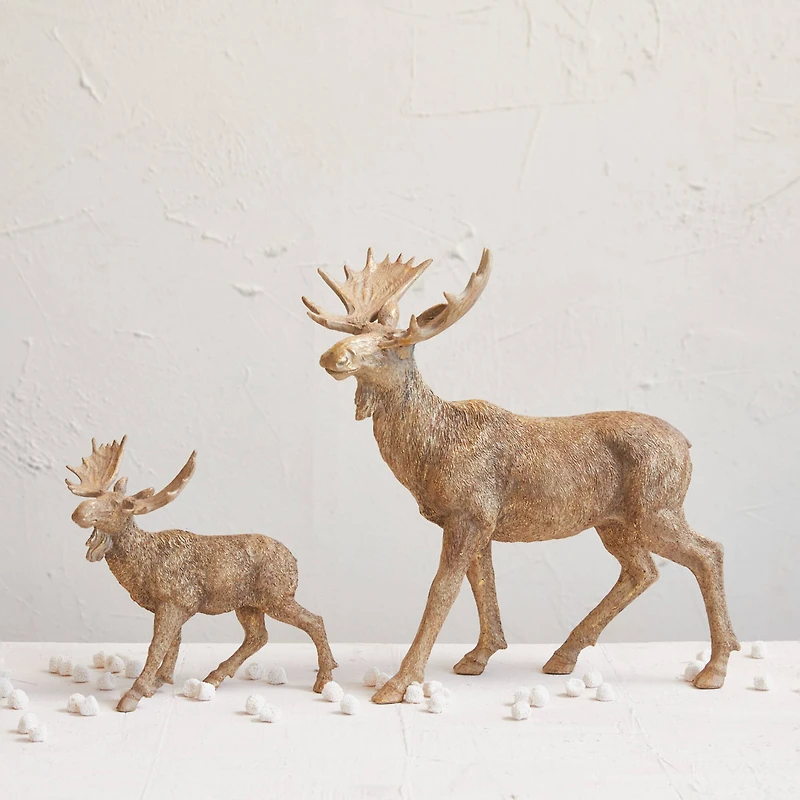 Hello Honey® 8.5" Antique Gold Finish Standing Moose Tabletop Accent