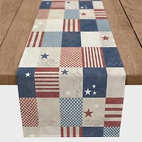 90" Patchwork Check Cotton Twill Table Runner