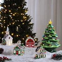 5" LED Nostalgic Ceramic Village Barn