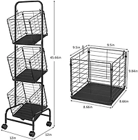 NEX™ Black 3-Tier Fruit Basket Stand