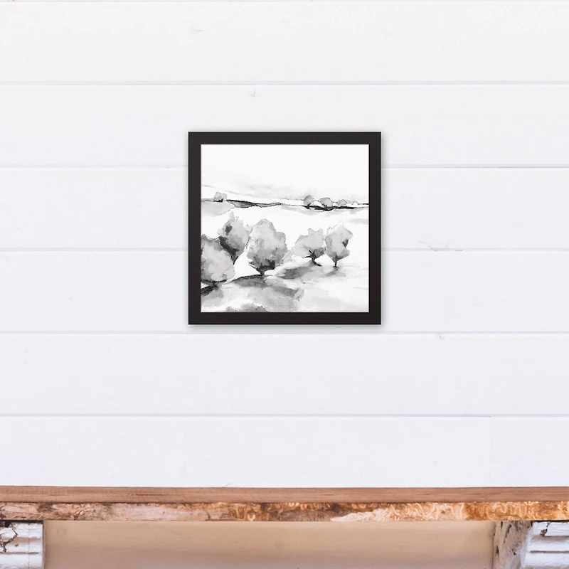 Tree Landscape 12" x 12" Black Framed Canvas