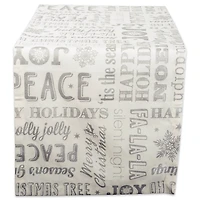 DII® 108" Silver Christmas Collage Table Runner