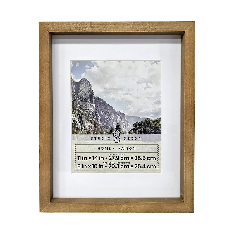 Home Natural Walnut Stain Wood Frame with Mat by Studio Décor