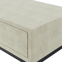 Walker Edison Off White 2-Drawer Faux Shagreen Entry Table