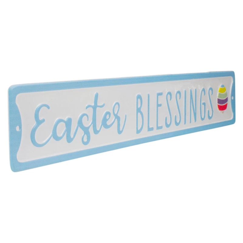 Easter Blessings Egg Metal Wall Sign Décor