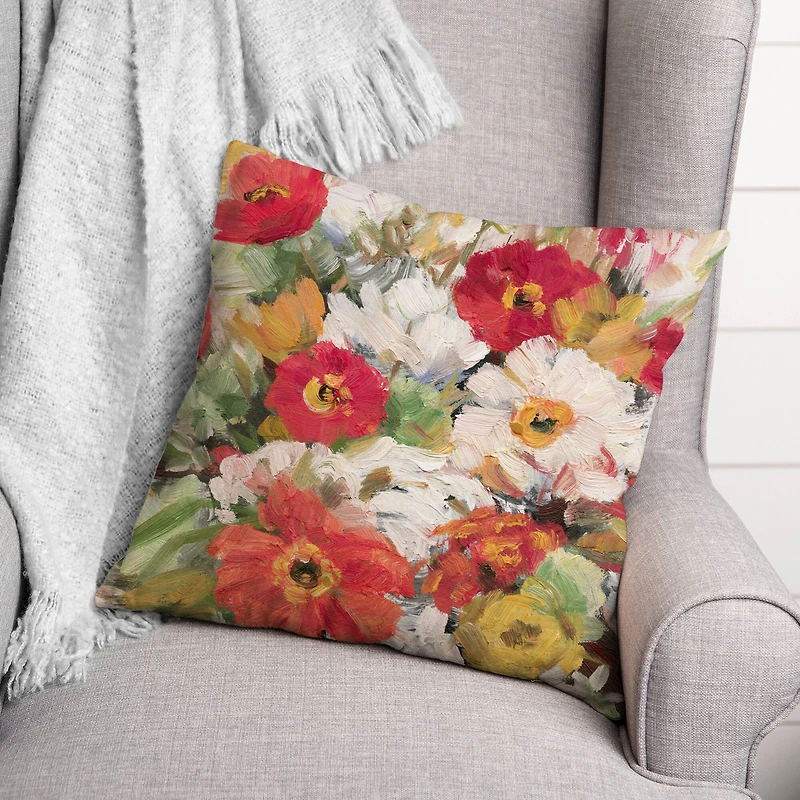 Traditional Florals Throw Pillow