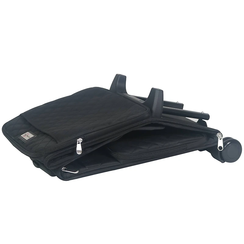 Everything Mary Black Quilted Rolling Scrapbook Storage Tote