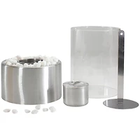 10.5" Bio Ethanol Round Portable Tabletop Fireplace with Silver Base