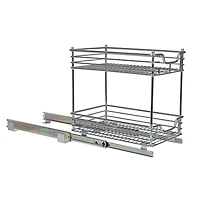 Household Essentials Glidez Chrome 2-Tier Cabinet Organizer