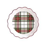 10" Green & Red Plaid Ceramic Pie Dish by Ashland®