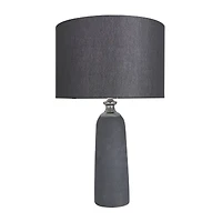 Brown Cement Modern Table Lamp, 23" x 14" x 14"