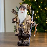 16.5" Country Rustic Santa Claus Carrying Sled & Sack of Gifts