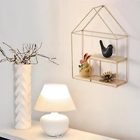 NEX 2-Tier Gold Metal Wall Mounted Floating Shelves Organizer Display