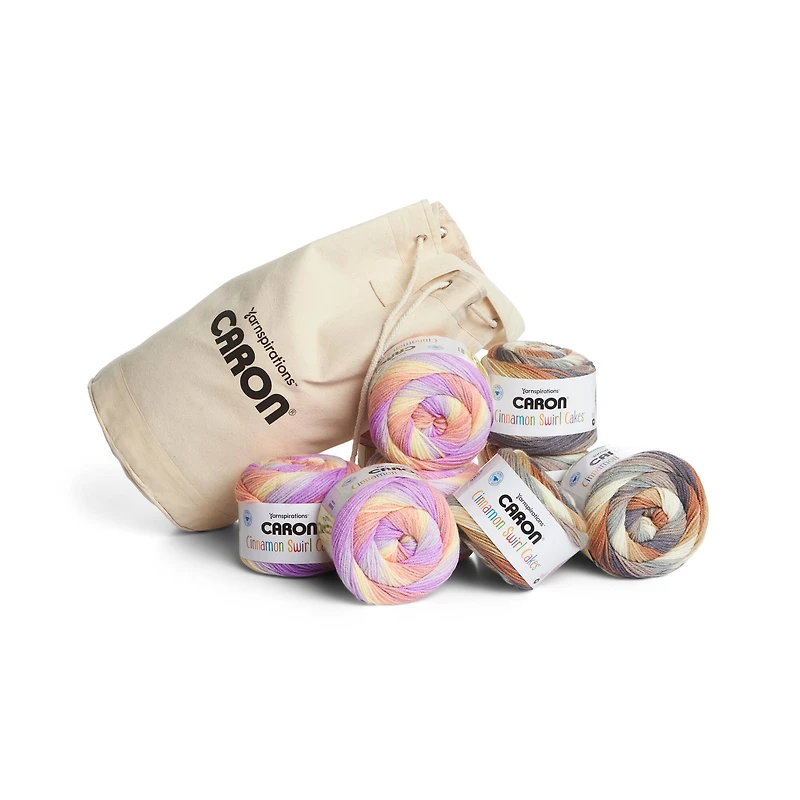 Caron® Cinnamon Swirl Cakes™ Yarn Value Pack with Canvas Bag