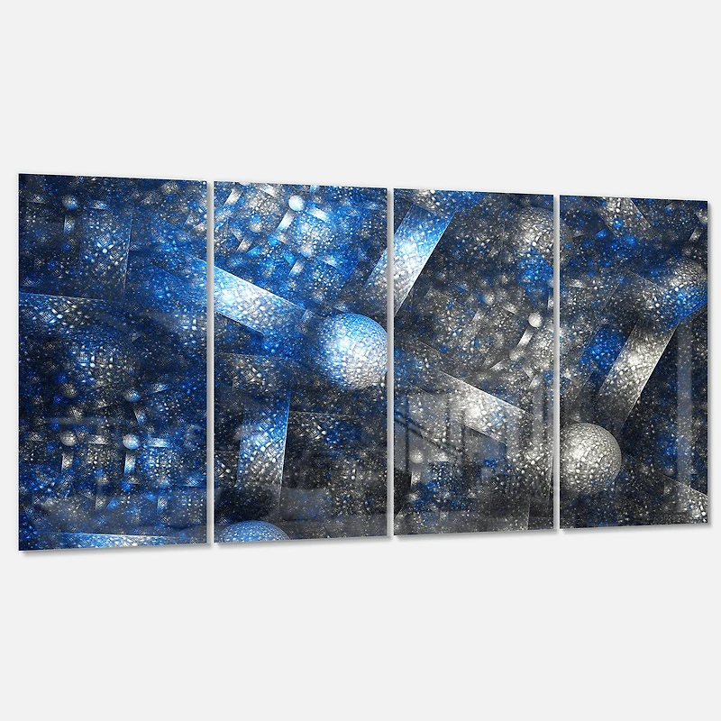 Designart - Crystal Cell Dark Blue Steel Texture
